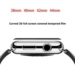 Fusion keraamiline klaas 9D täielikult kaetud raamiga Apple Watch 1 / 2 / 3 38mm, must цена и информация | Аксессуары для смарт-часов и браслетов | kaup24.ee