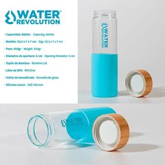 Water Revolution türkiissinine silikooniga klaasist veepudel 660 ml hind ja info | Joogipudelid | kaup24.ee