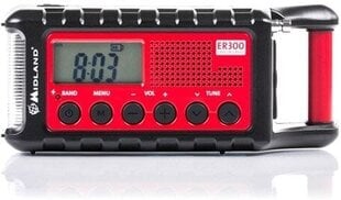 Midland ER300 hädaabi seade, päikesepatarei, dünamo, akupank, AM/FM raadio - Maailmalõpuraadio hind ja info | Raadiosaatjad | kaup24.ee
