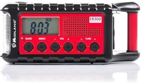 Midland ER300 hädaabi seade, päikesepatarei, dünamo, akupank, AM/FM raadio - Maailmalõpuraadio цена и информация | Raadiosaatjad | kaup24.ee