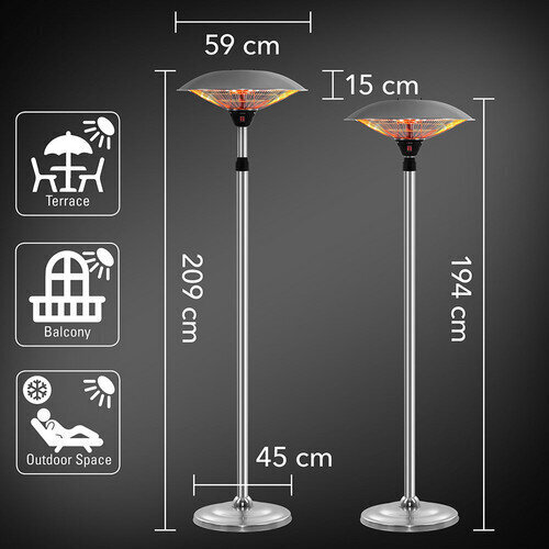 Disaini pjedestaaliga infrapunakiirguse soojendi IRS 2020 hind ja info | Küttekehad | kaup24.ee