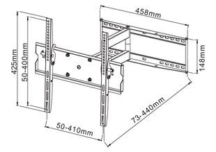 Teleri seinakinnitus Techly LED/LCD, 23- 55", kuni 70 kg hind ja info | Teleri seinakinnitused ja hoidjad | kaup24.ee