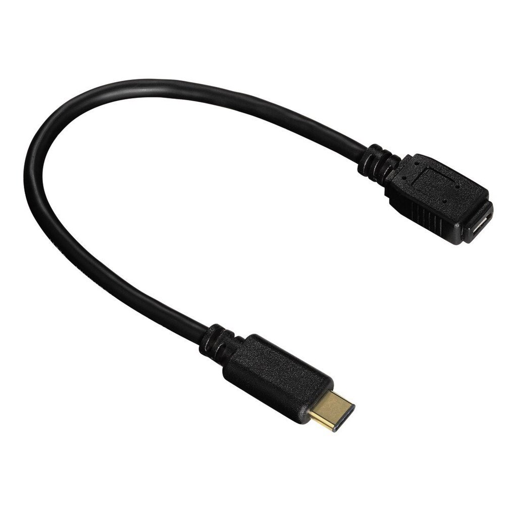 HAMA USB-C Adapter Cable USB-C plug - micro USB 2.0 socket gold-plated 0.15 m hind ja info | Mobiiltelefonide kaablid | kaup24.ee