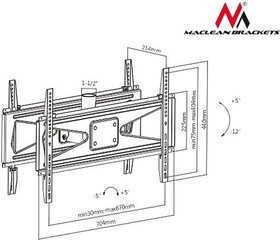 Maclean MC-703 23-70” цена и информация | Кронштейны и крепления для телевизоров | kaup24.ee