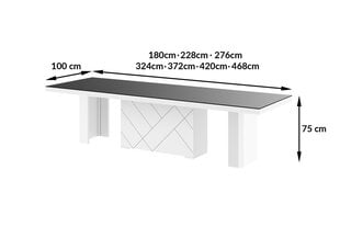 Раздвижной стол Kolos Max Szary Mat Bialy Polysk цена и информация | Кухонные и обеденные столы | kaup24.ee