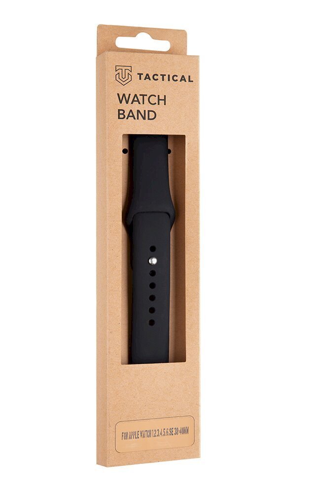 Kellarihm silikoonist Tactical 456 sobib Apple Watch 1/2/3/4/5/6/7/SE 38/40/41 mm, must hind ja info | Nutikellade ja nutivõrude tarvikud | kaup24.ee