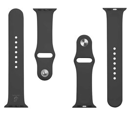 Kellarihm silikoonist Tactical 456 sobib Apple Watch 1/2/3/4/5/6/7/SE 38/40/41 mm, must цена и информация | Аксессуары для смарт-часов и браслетов | kaup24.ee