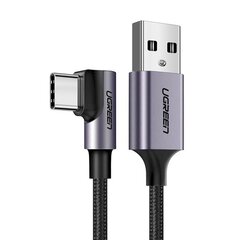 Угловой кабель USB-C UGREEN US284, 3А, 3 м (черный) цена и информация | Кабели для телефонов | kaup24.ee