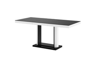 Раздвижной стол Quadro120 Czarny Mat Bialy +Czarny Polysk цена и информация | Кухонные и обеденные столы | kaup24.ee