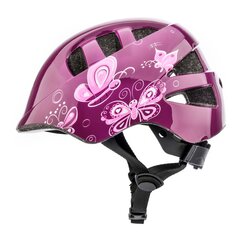 Детский велосипедный шлем Meteor KS08 Pink Butterflies, розовый цена и информация | Шлемы | kaup24.ee