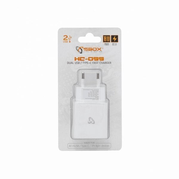 Sbox HC-099, USB-C/PD, 3/2/1.5A hind ja info | Mobiiltelefonide laadijad | kaup24.ee