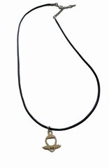 Ожерелье с серебряной подвеской в ​​форме сердца с плетеным черным кожаным шнуром и застежкой регулируемой длины цена и информация | Аксессуары для детей | kaup24.ee