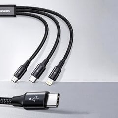 Baseus Rapid 3in1 USB Typ C - USB Typ C / Lightning / micro USB cable 20 W 1,5 m red (CAMLT-SC09) цена и информация | Borofone 43757-uniw | kaup24.ee