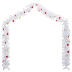 Kaunistatud jõuluvanik, valge, 5 m hind ja info | Peokaunistused | kaup24.ee