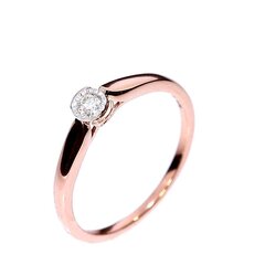 Золотое кольцо с драгоценными камнями JR06519-0.10_BR585ZD_026_PINK-2,02G 0,08CT-17,00 MM цена и информация | Кольцо | kaup24.ee