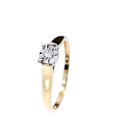 Золотое кольцо с драгоценными камнями JR04423-0.10_BR585ZD_000_YELLOW-1,74G 0,08CT-16,50 MM цена и информация | Кольцо | kaup24.ee