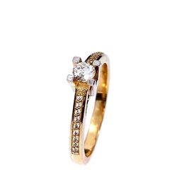 Золотое кольцо MK0012_AU585ZD_001_YE-WH-2,84-16,00 MM цена и информация | Кольцо | kaup24.ee
