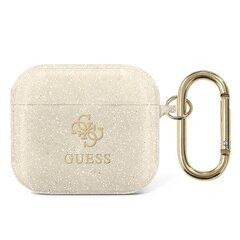 Оригинальный чехол GUESS GUA3UCG4GD для Apple Airpods 3 / золото, прозрачный + глянец цена и информация | Наушники | kaup24.ee