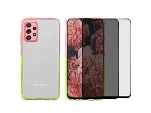 Жесткий чехол Full protection set ColorFul hard case  + 2 защитное стекло (5D/ Privacy) для Samsung Galaxy S20 FE, розовый/ зеленый цена и информация | Чехлы для телефонов | kaup24.ee