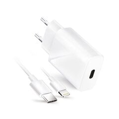 USB C pesaga reisilaadija koos kaabliga - 3A 20W PD ja QC 4.0 funktsiooniga цена и информация | Зарядные устройства для телефонов | kaup24.ee