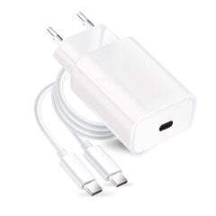 Forcell reisilaadija USB C pesaga C-tüüpi kaabliga - 3A 25W PD ja QC 4.0 funktsiooniga hind ja info | Mobiiltelefonide laadijad | kaup24.ee