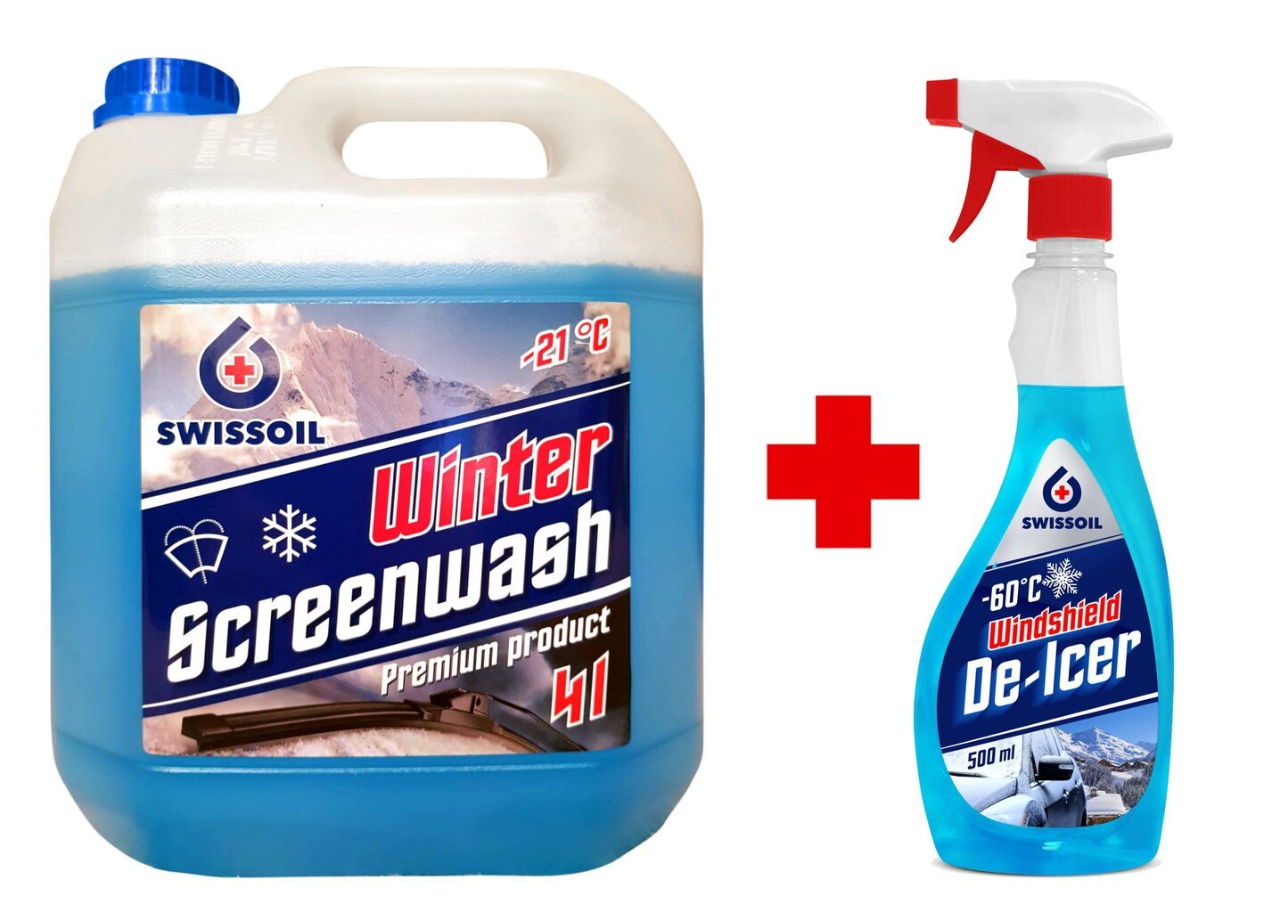 SwissOil Talvine klaasipesuvedelik, 21C, 4L + SWISSOIL Windshield De-Icer, 500ml цена и информация | Autokeemia | kaup24.ee