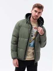 Куртка мужская зимняя стеганая Ombre C533 оливковая цена и информация | Мужские куртки | kaup24.ee