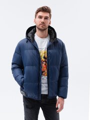 Мужская стеганая зимняя куртка Ombre C533 темно-синяя цена и информация | Мужские куртки | kaup24.ee