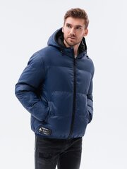 Мужская стеганая зимняя куртка Ombre C533 темно-синяя цена и информация | Мужские куртки | kaup24.ee