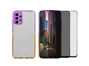 Жесткий чехол Full protection set ColorFul hard case две тонны- фиолетовый / желтый  + 2 защитное стекло (5D/ Privacy) для Samsung Galaxy S20 FE цена и информация | Чехлы для телефонов | kaup24.ee