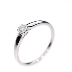 Золотое кольцо с драгоценными камнями JR06519-0.10_BR585ZD_026_WHITE-2,03G 0,10CT-17,50 MM цена и информация | Кольцо | kaup24.ee