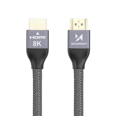 Кабель Wozinsky HDMI 2.1 8K 60 Гц 48 Гбит/с / 4K 120 Гц / 2K 144 Гц, 1 м, серебристый (WHDMI-10) цена и информация | Кабели и провода | kaup24.ee