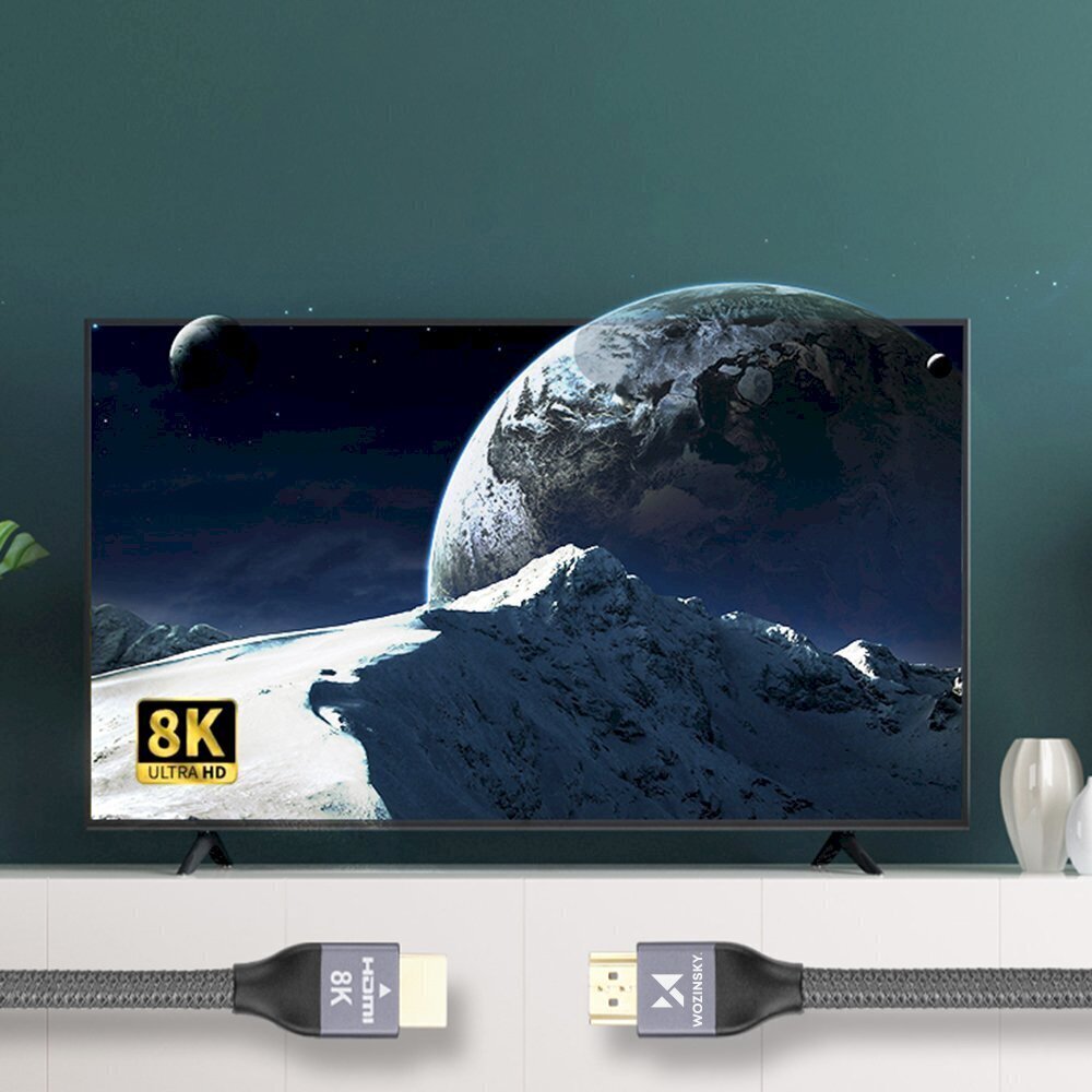 Wozinsky kaabel HDMI 2.1 8K 60 Hz 48 Gbps / 4K 120 Hz / 2K 144 Hz 1m silver (WHDMI-10) цена и информация | Kaablid ja juhtmed | kaup24.ee