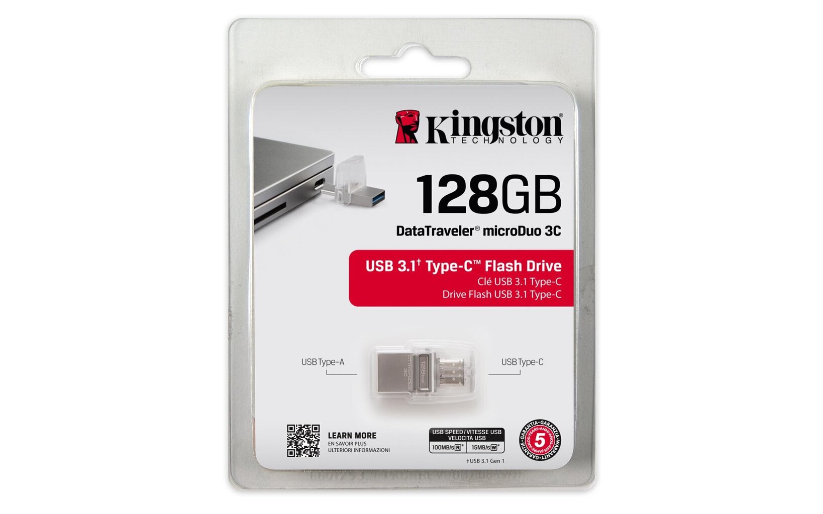 MEMORY DRIVE FLASH USB3.1/128GB DTDUO3C/128GB KINGSTON hind ja info | Mälupulgad | kaup24.ee