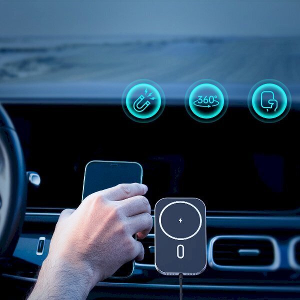 Choetech Car Magnetic Mount Inductive Qi Charger 15W T200-F hind ja info | Mobiiltelefonide laadijad | kaup24.ee
