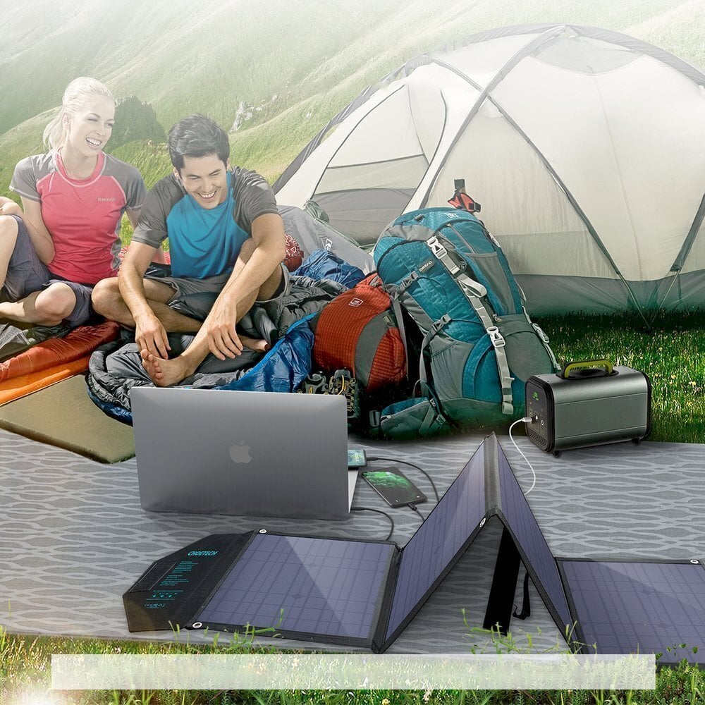 Choetech large foldable solar charger SC007 80W solar photovoltaic USB Type C (Power Delivery) / 2x USB (Quick Charge / 2,4A) цена и информация | Akupangad | kaup24.ee