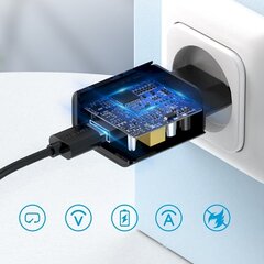 USB-зарядное устройство Choetech Quick Charge 3.0 Quick Charge 3.0 18Вт 3A, черное (Q5003) цена и информация | Зарядные устройства для телефонов | kaup24.ee