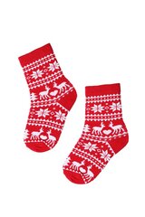 Детские хлопковые носки красного цвета с узором в зимних мотивах NORTH POLE (Северный полюс) цена и информация | Носки, колготки для девочек | kaup24.ee