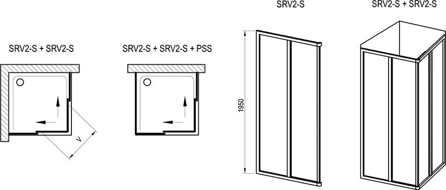 Kandiline dušinurk Ravak Supernova SRV2-S 75 цена и информация | Dušikabiinid | kaup24.ee