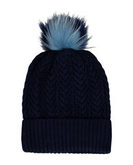 Синяя вязаная шапка на подкладке для девочек Gulliver цена и информация | Шапки, перчатки, шарфы для девочек | kaup24.ee