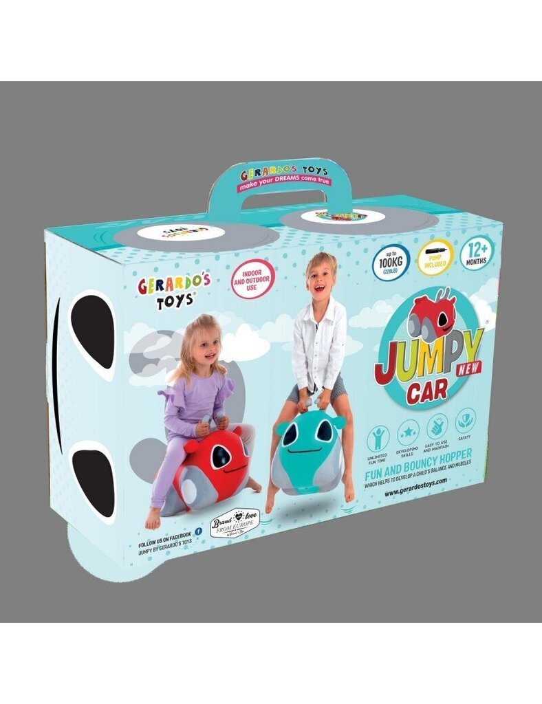 Hüppeloom lastele Masin koos pumbaga, punane, My First Jumpy hind ja info | Imikute mänguasjad | kaup24.ee
