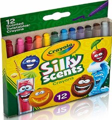 Vahakriitide komplekt Crayola Silly Scents Twist aroomiga 12 tk hind ja info | Arendavad mänguasjad | kaup24.ee