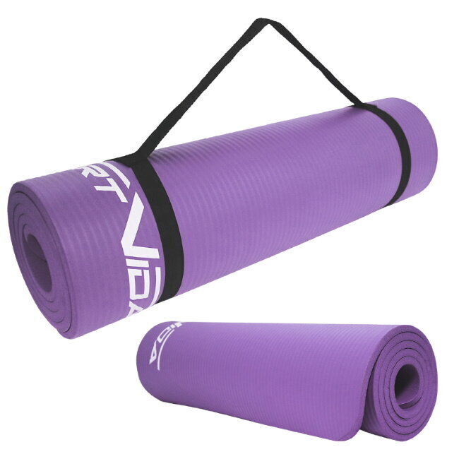 Treeningmatt SportVida NBR Non-Slip Exercise Mat 180x60x1 cm, lilla hind ja info | Joogamatid | kaup24.ee