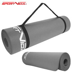 Treeningmatt SportVida NBR Non-Slip Exercise Mat 180x60x1 cm, hall цена и информация | Коврики для йоги, фитнеса | kaup24.ee