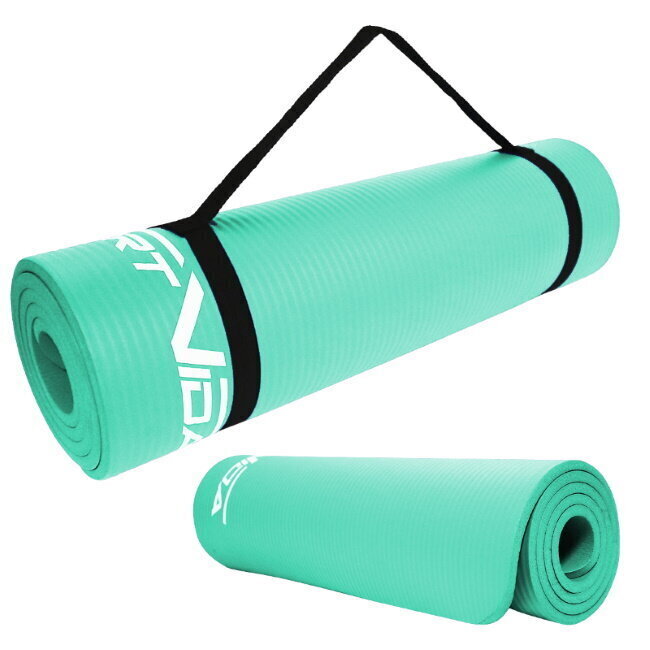 Treeningmatt SportVida NBR Non-Slip Exercise Mat 180x60x1 cm, sinine hind ja info | Joogamatid | kaup24.ee