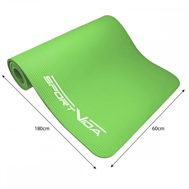 Treeningmatt SportVida NBR Thicker Non-Slip Exercise Mat 180x60x1.5 cm, roheline hind ja info | Joogamatid | kaup24.ee