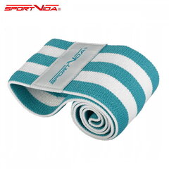 Treeningkumm SportVida Fitness & Crossfit Hip Band, 40x7.6 cm, helesinine цена и информация | Фитнес-резинки, гимнастические кольца | kaup24.ee