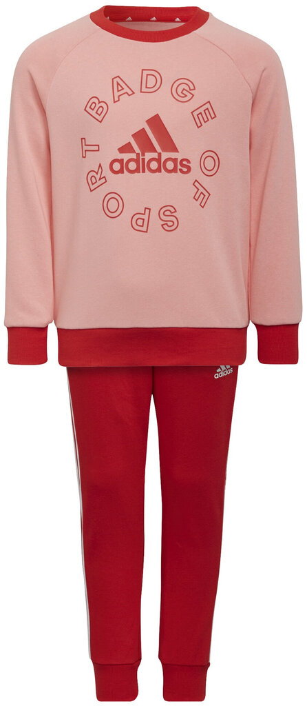 Adidas Spordikostüümid Lk Logo Jog Set Red Pink H65799 H65799/128 цена и информация | Tüdrukute retuusid, püksid | kaup24.ee