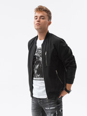 Куртка-бомбер мужская Ombre C513 черный цена и информация | Мужские куртки | kaup24.ee