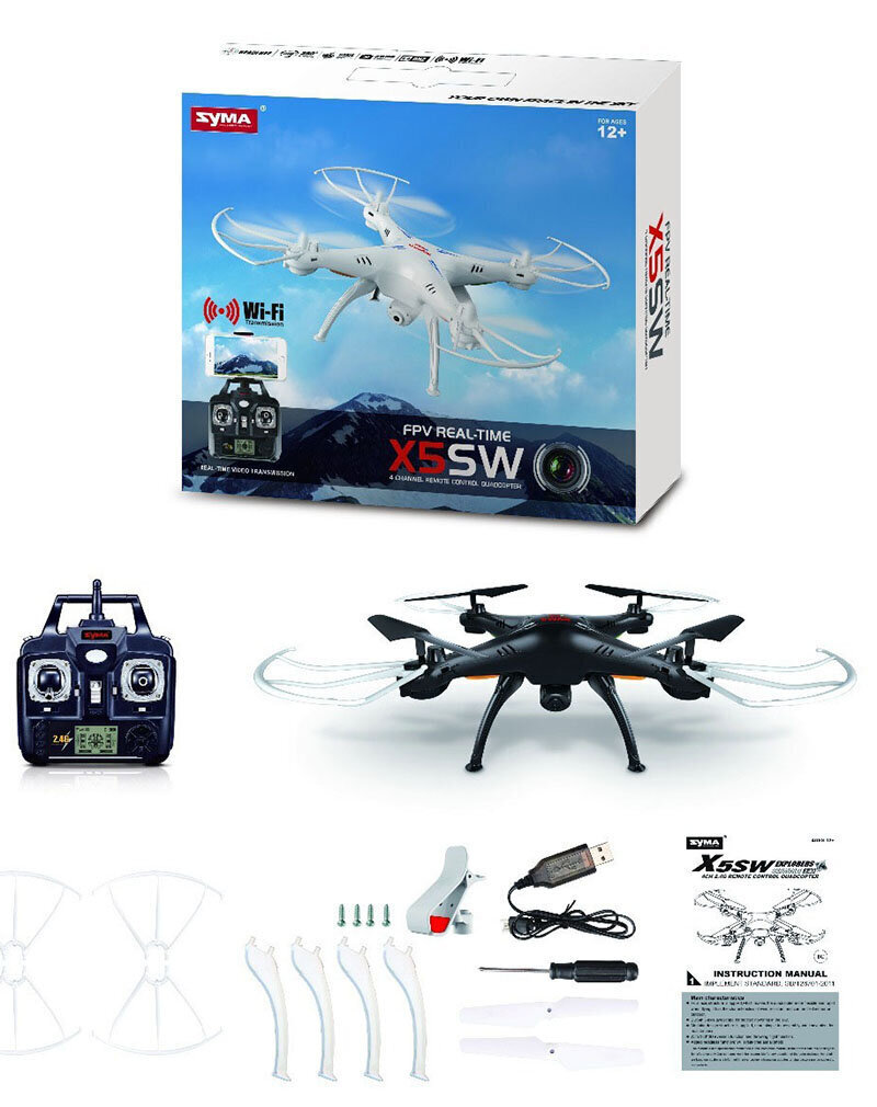 Droon kaameraga RC SYMA X5SW 2.4GHz FPV Wi-Fi hind ja info | Poiste mänguasjad | kaup24.ee